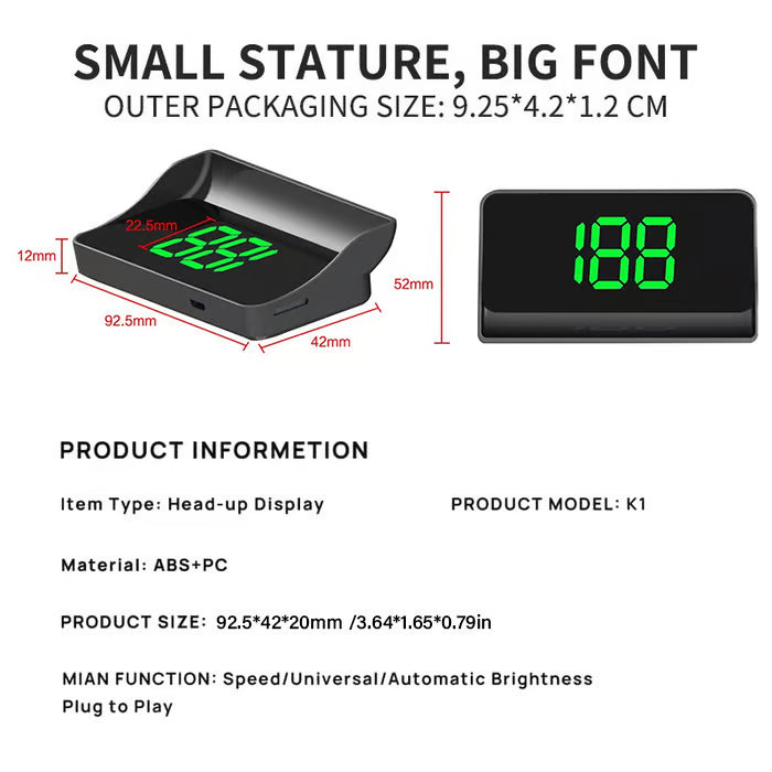 🚗 Car Head up Display GPS Digital Speedometer 🌎