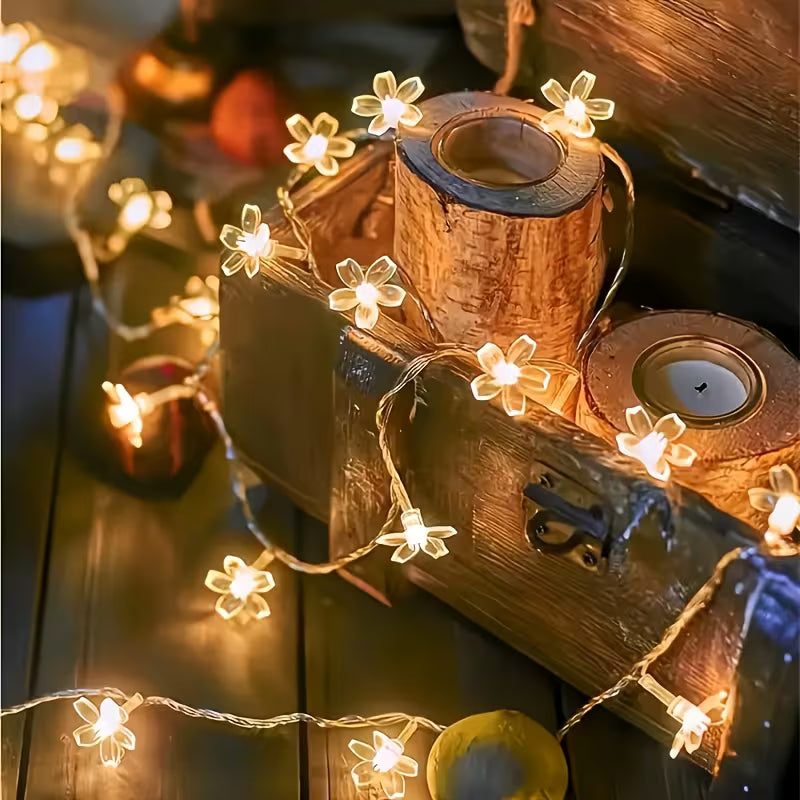 Cherry Blossom Fairy Lights, 1 String, Battery Operated