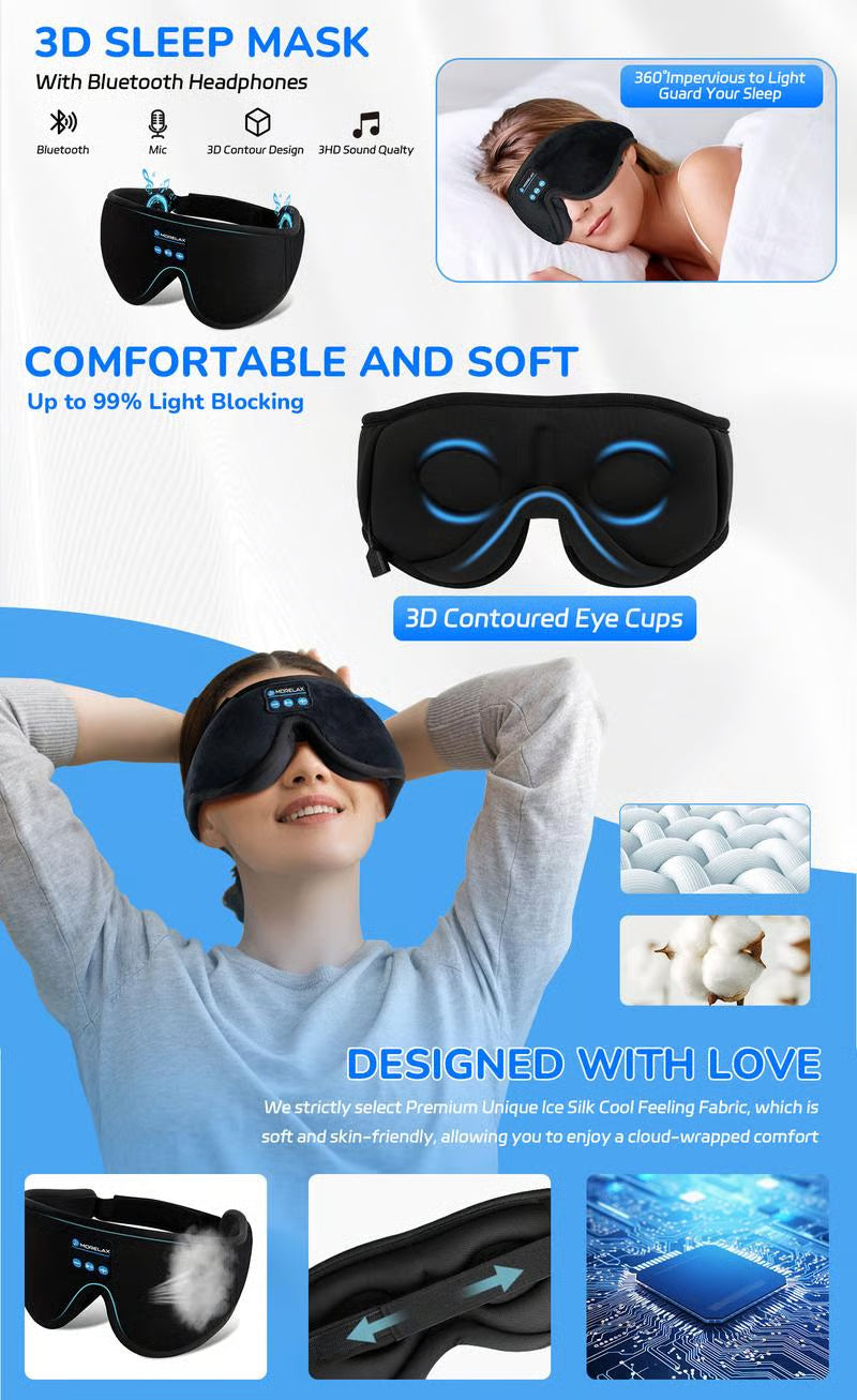 🎧😴3D Bluetooth Sleep Mask Headphones✨🌙