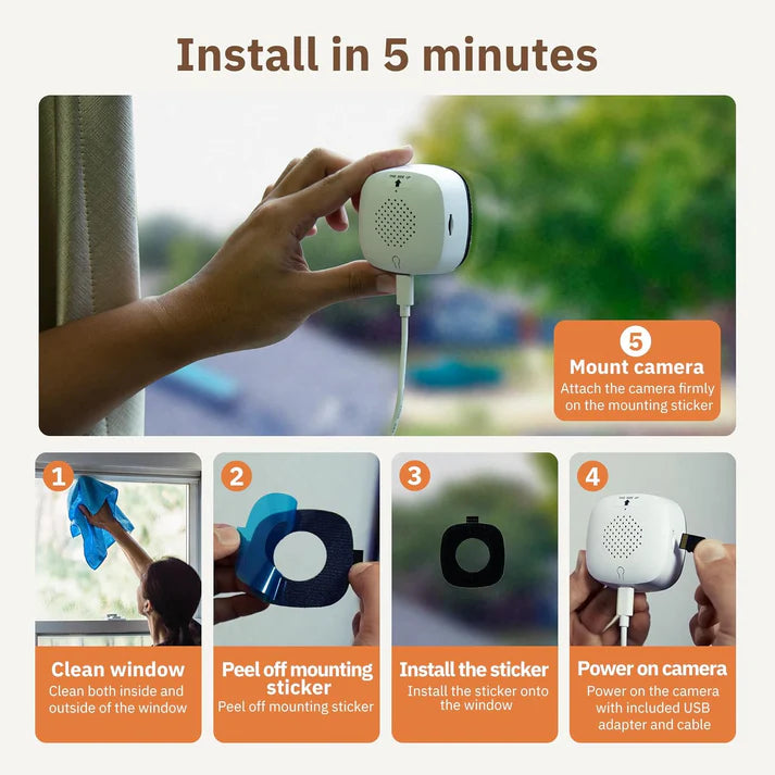 3MP 2K Window Camera,2.4GHz & 5GHz WiFi Indoor