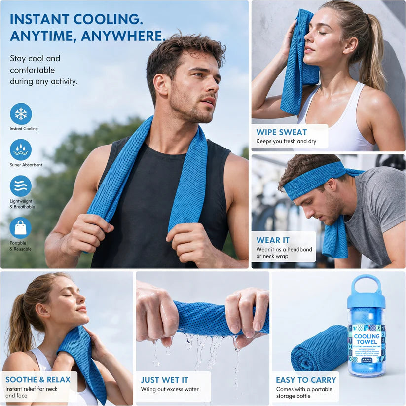 ❄💦Cold Sweat Towel You Can Use Anywhere, Anytime!
