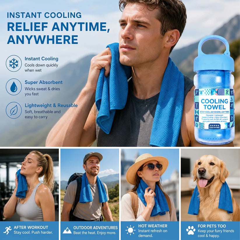 ❄💦Cold Sweat Towel You Can Use Anywhere, Anytime!
