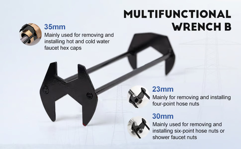 Upgraded Multifunctional Sink Wrench Set for Faucet Installation in Tight Spaces(2PCS)