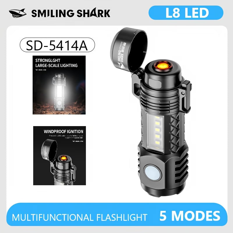 Smiling Shark 2-In-1 Flashlight, Rechargeable LED Work Light