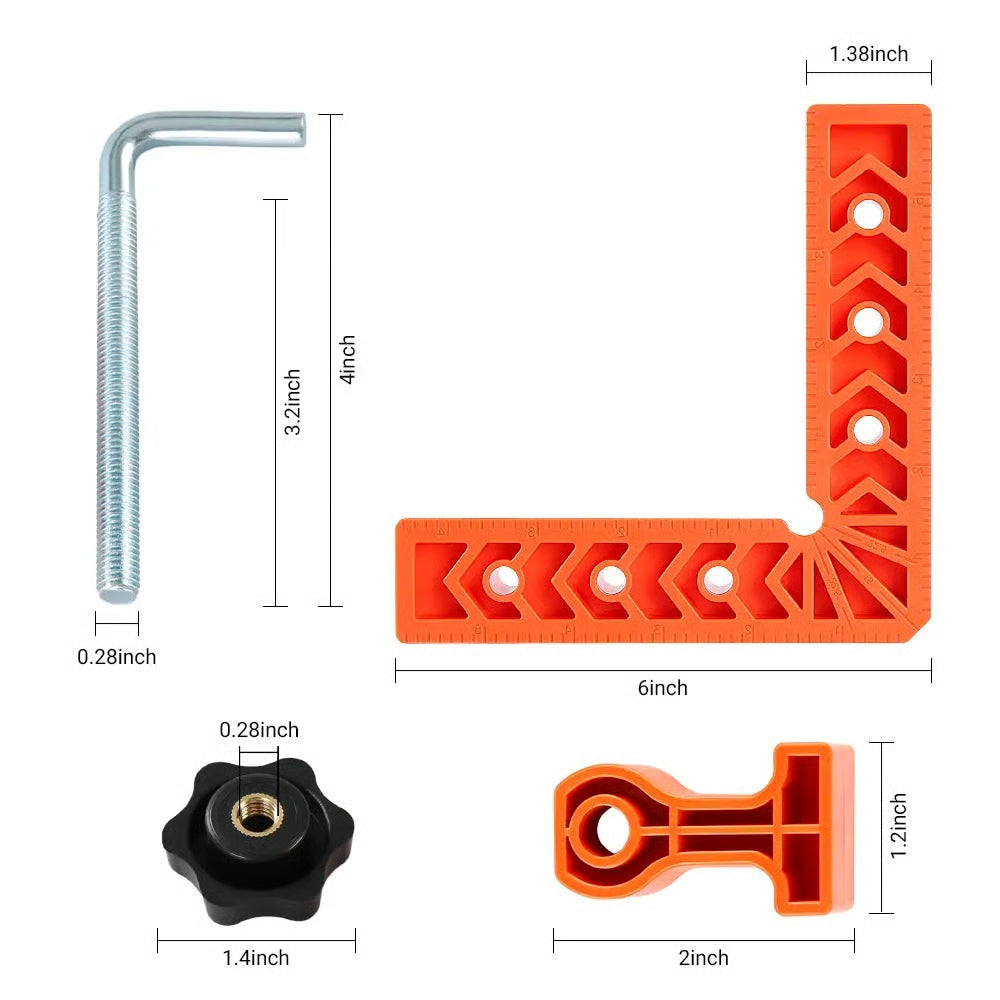 4PCS Right Angle Clamp Kit –multi-surface adjustable fastening tool