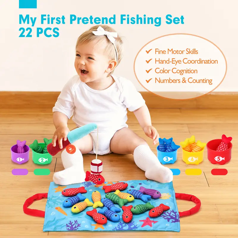 A fishing set for toddlers, that helps with number counting and color sorting