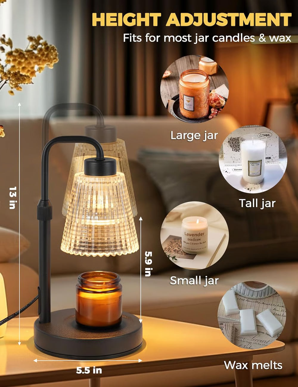 ⏰ Candle Warmer Lamp with Timer Dimmable 🕯️