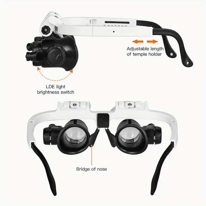 🎁👓 Head Wearing Magnifying Glass with LED Light Headband