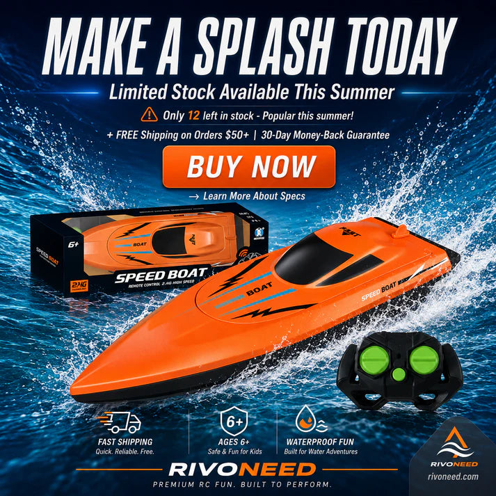 🌊Dual‑Motor RC Boat – Twin engines, 2.4GHz control, waterproof & impact‑resistant