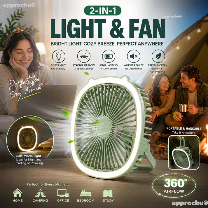 3-in-1 Air Circulator Fan with LED Light