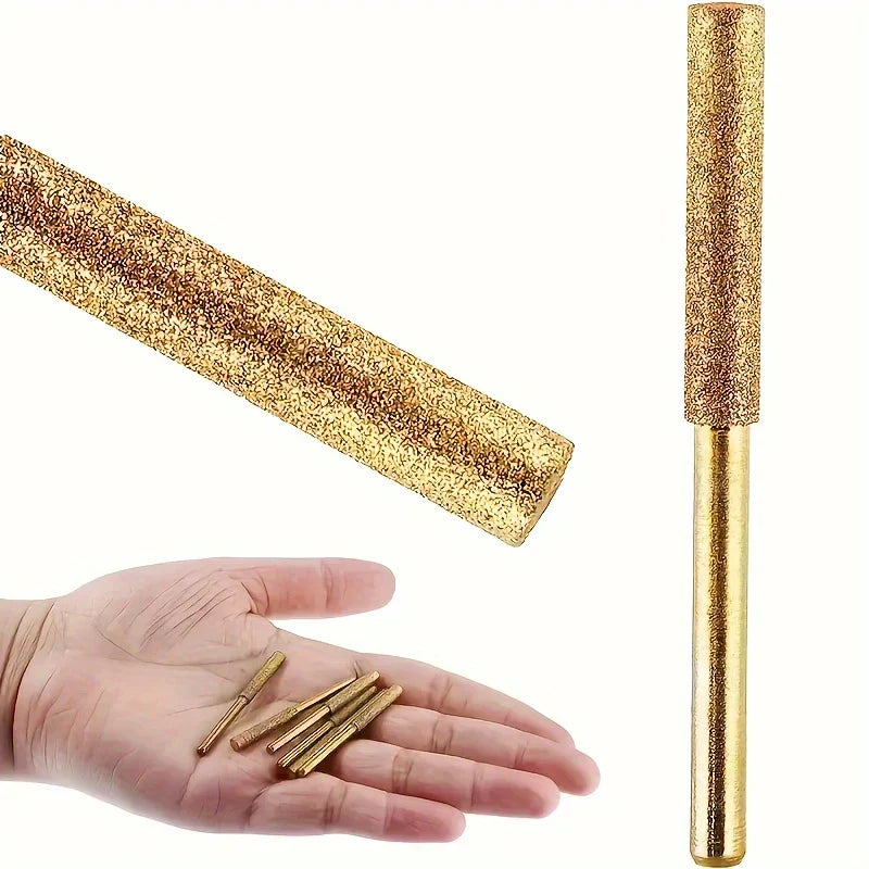 💎 १० टुक्रा डायमण्ड चेन सॉ शार्पनर सेट – टाइटेनियम कोटेड करन्डम ग्राइन्डिङ बिटहरू