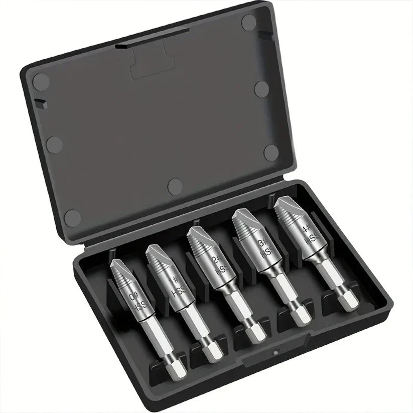 🛠️ Easily remove damaged screws! 5-Piece Extractor Drill Set – Fast, Safe, and Effective!