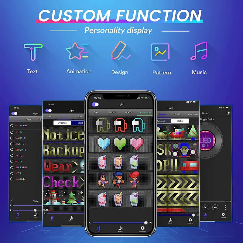 अल्ट्रा–थिन लचिलो ब्लुटुथ LED स्क्रिन