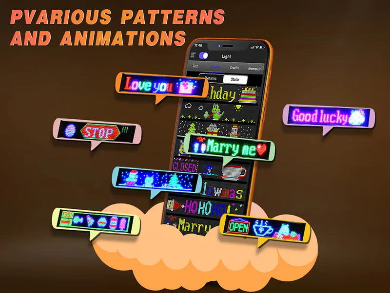 अल्ट्रा–थिन लचिलो ब्लुटुथ LED स्क्रिन