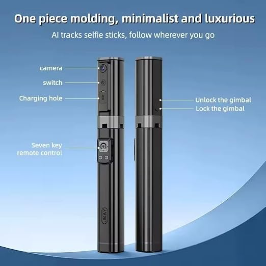 AOCHUAN Smart M3 Handheld Selfie Stick Equipped With AI Tracking And 360° Rotation Without Blind Spots For Smartphone Photograph