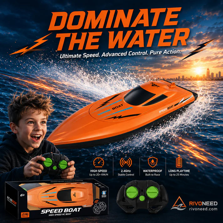 🌊Dual‑Motor RC Boat – Twin engines, 2.4GHz control, waterproof & impact‑resistant