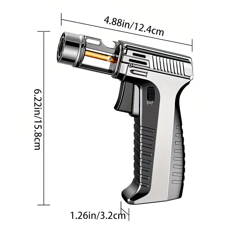 Butane Torch Lighter with Safety Lock & Adjustable Flame