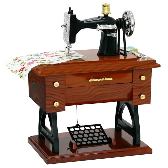 Vintage Mini Sewing Machine Music Box