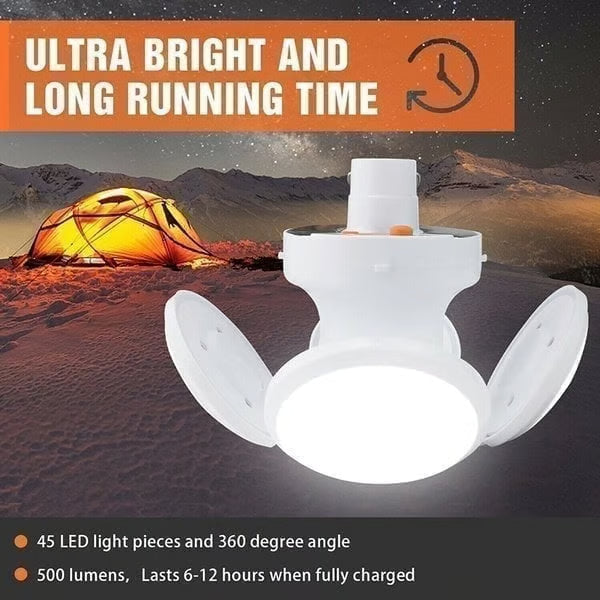 २-इन-१ वाटरप्रूफ फोल्डिङ सोलार एलईडी बल्ब