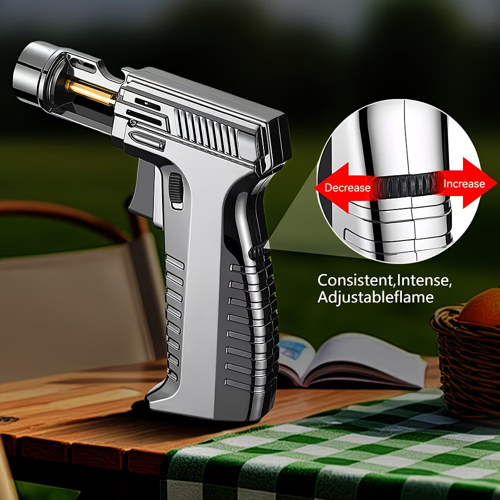 Butane Torch Lighter with Safety Lock & Adjustable Flame