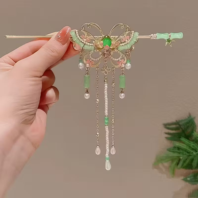 परम्परागत चिनियाँ महिला मथुरो बटरफ्लाइ हेयरपिन