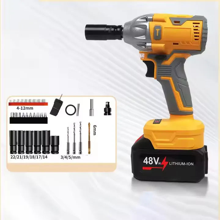 💪Built for Tough Jobs! Electric Impact Wrench + 13pcs Kit🧰🔥