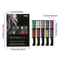 10-color hair dye chalk comb set, perfect for parties/cosplay, safe and washable,