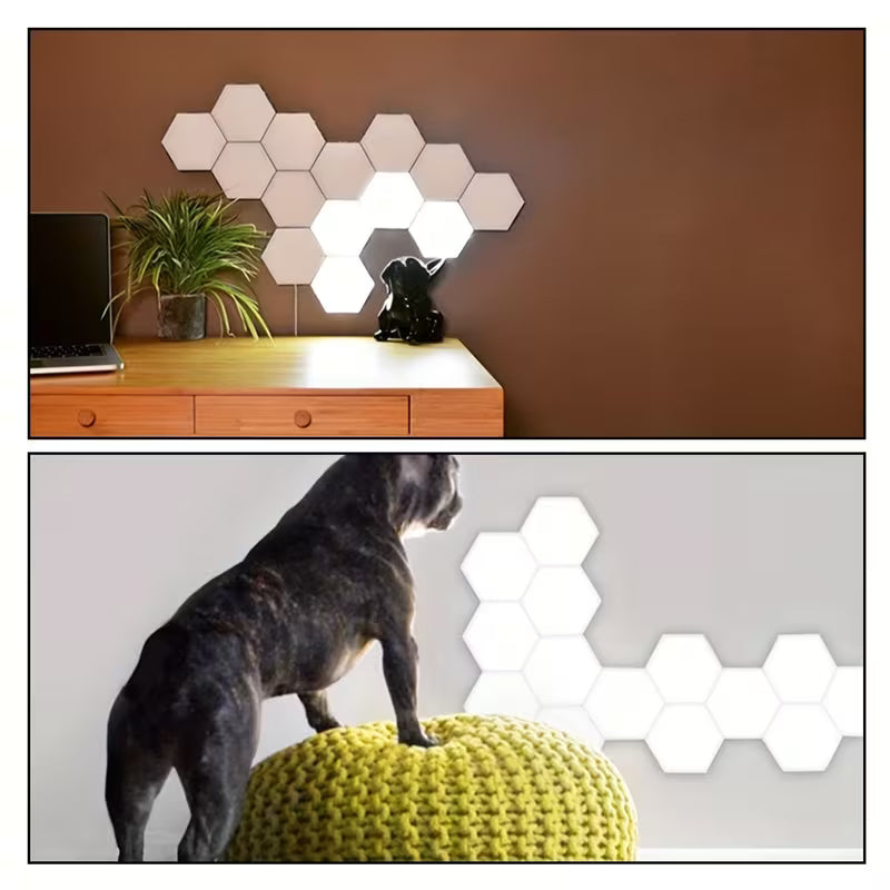 6-Pack Modern Touch-Controlled Hexagonal LED Wall Lights