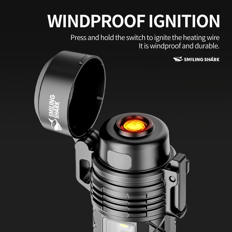 Smiling Shark 2-In-1 Flashlight, Rechargeable LED Work Light