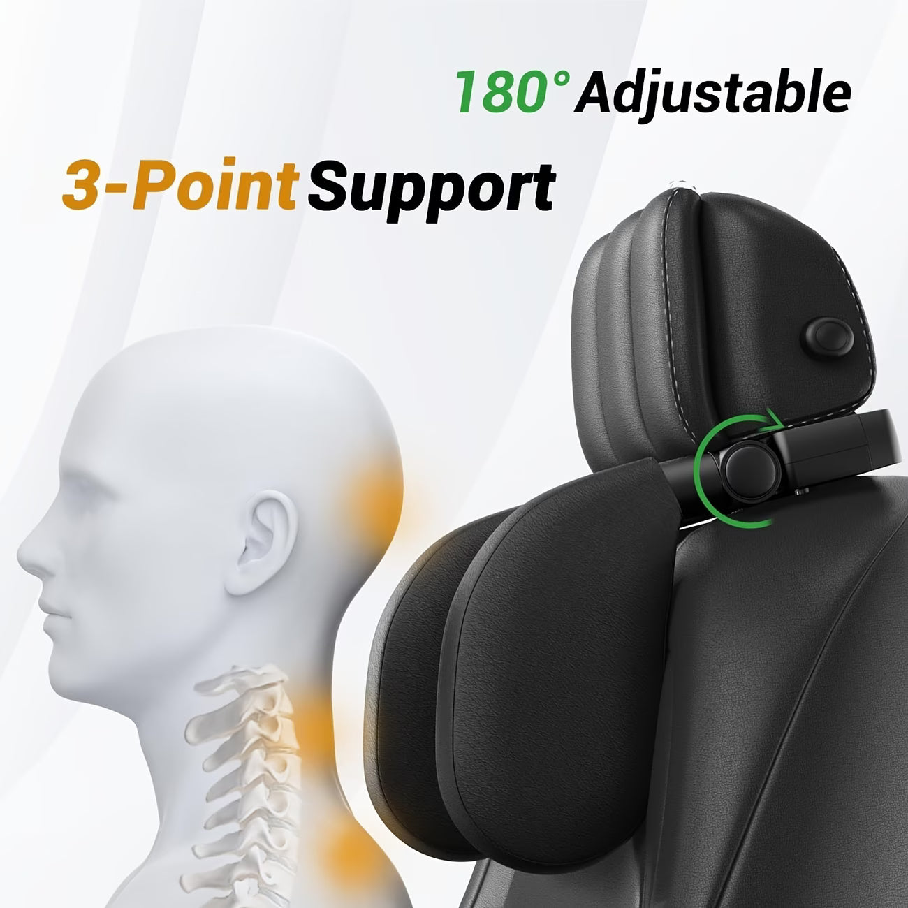 Adjustable Car Headrest Pillow for Side Sleeping