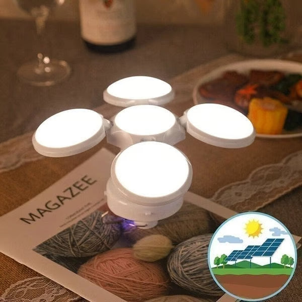 २-इन-१ वाटरप्रूफ फोल्डिङ सोलार एलईडी बल्ब