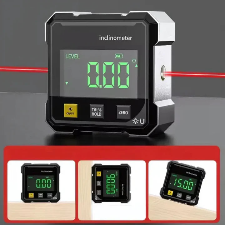 Globetrek° DigitalInclinometer: Digital Magnetisk Sider Laser Inklinometer