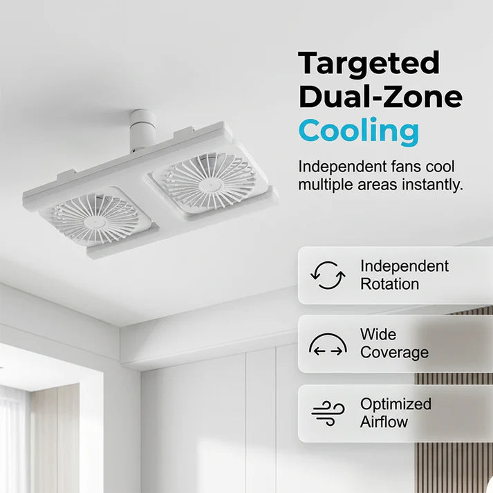 2-in-1 LED Ceiling Fan Light – Dual Cooling, Ultra Bright, Tool-Free Install 🌀