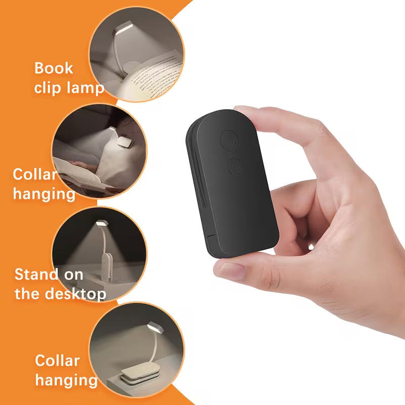 3-Color Temperature Adjustable Portable Clip Reading Light