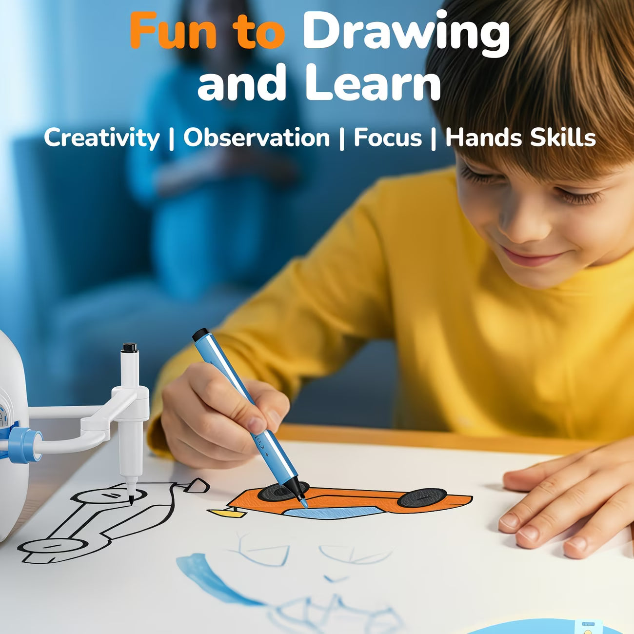 Rechargeable Four in Interactive Educational Robot Drawing Machine