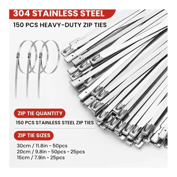 Stainless SteelCable Tie Tool withMetal Zip Ties