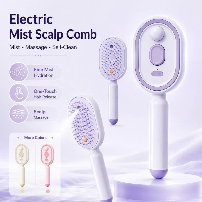 Scalp Massager Comb 💆‍♀️ – Self-Cleaning 🧼