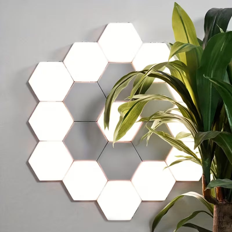 6-Pack Modern Touch-Controlled Hexagonal LED Wall Lights