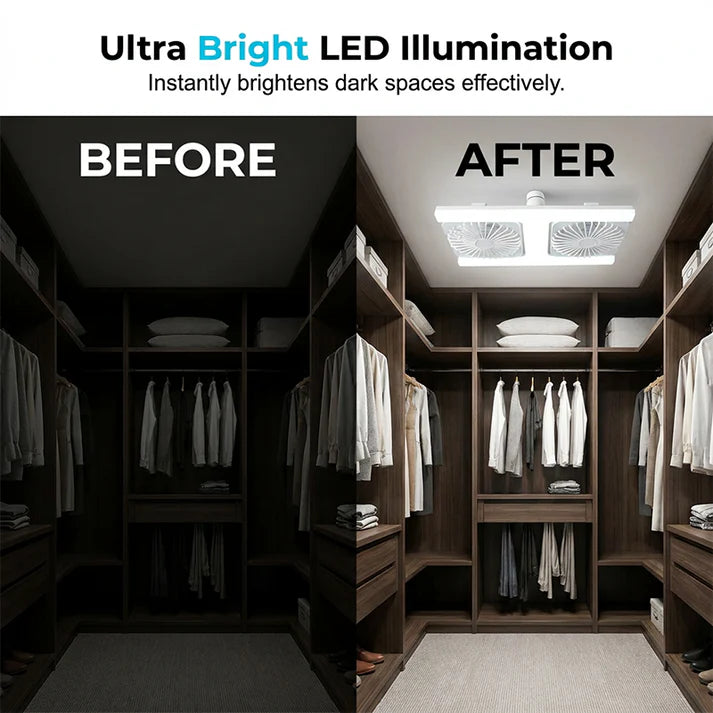 2-in-1 LED Ceiling Fan Light – Dual Cooling, Ultra Bright, Tool-Free Install 🌀
