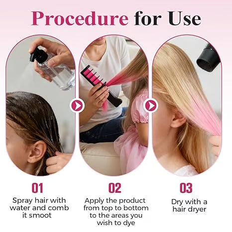 10-color hair dye chalk comb set, perfect for parties/cosplay, safe and washable,