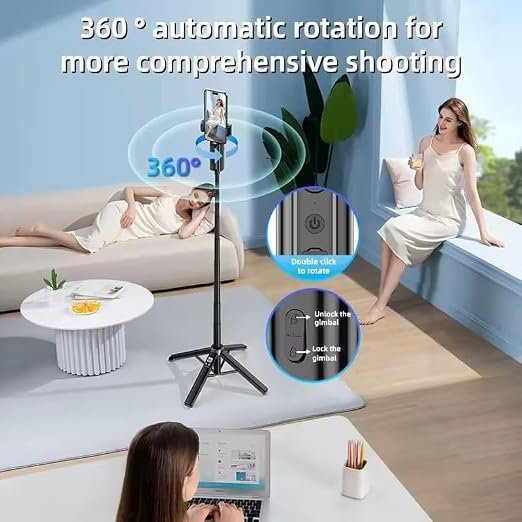 AOCHUAN Smart M3 Handheld Selfie Stick Equipped With AI Tracking And 360° Rotation Without Blind Spots For Smartphone Photograph