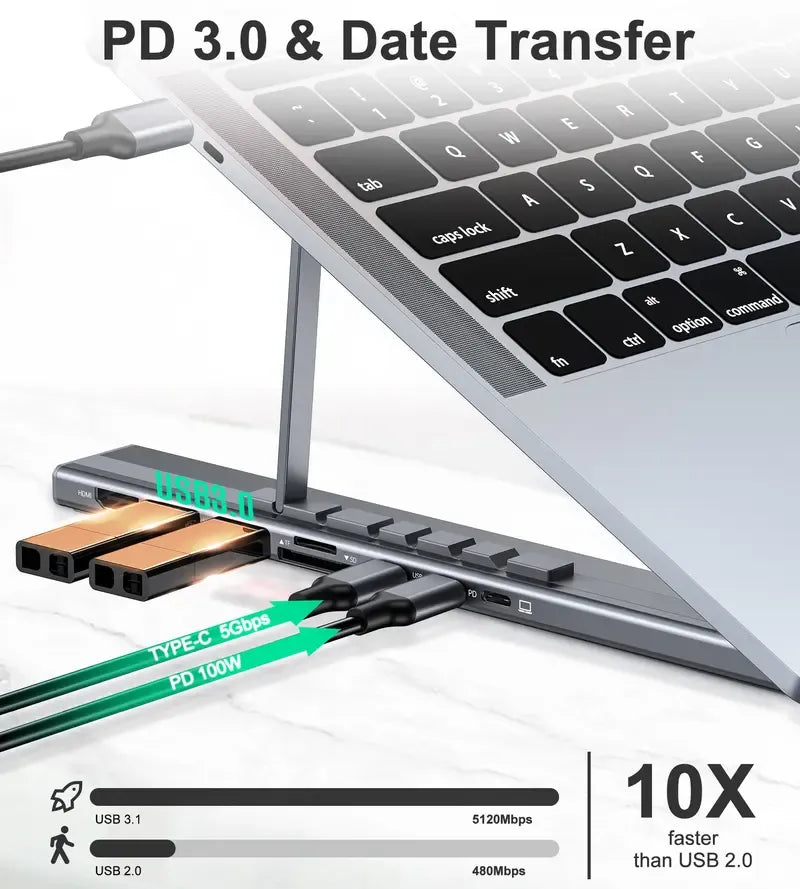 Mukiya 8 in 1 USB C Laptop Docking Station Stand with 4K HDMI