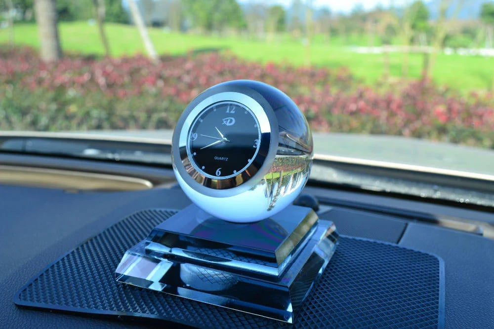 Crystal Ball Clock Car Interior Decoration Crystal Ball Clock