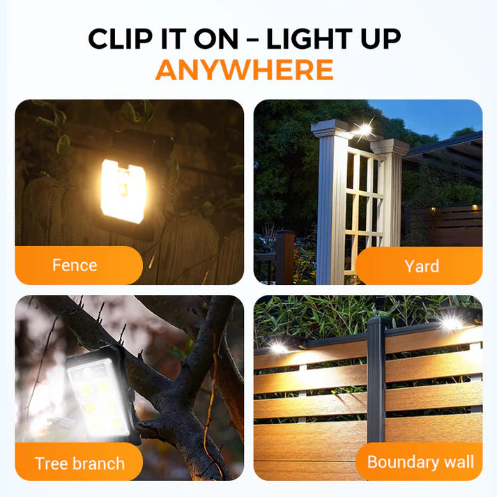 🌿 Solar clip light with motion sensor–  Perfect for gardens, balconies, and patios! 🏡✨