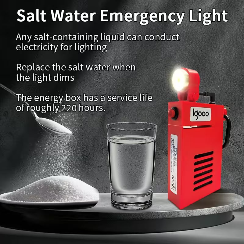 Salt Water Emergency Lantern, Battery-Free Water Activated Flashlight