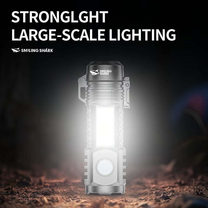 Smiling Shark 2-In-1 Flashlight, Rechargeable LED Work Light