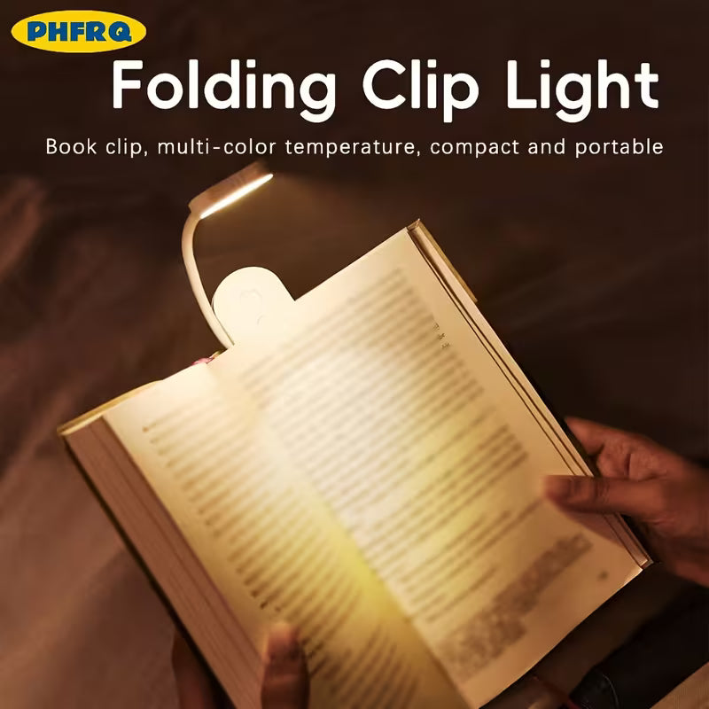 3-Color Temperature Adjustable Portable Clip Reading Light
