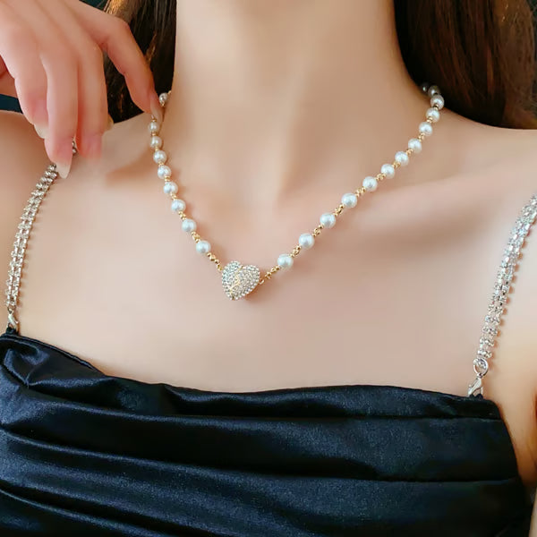 नयाँ चुम्बकीय पर्ल हार्ट नेकलेस