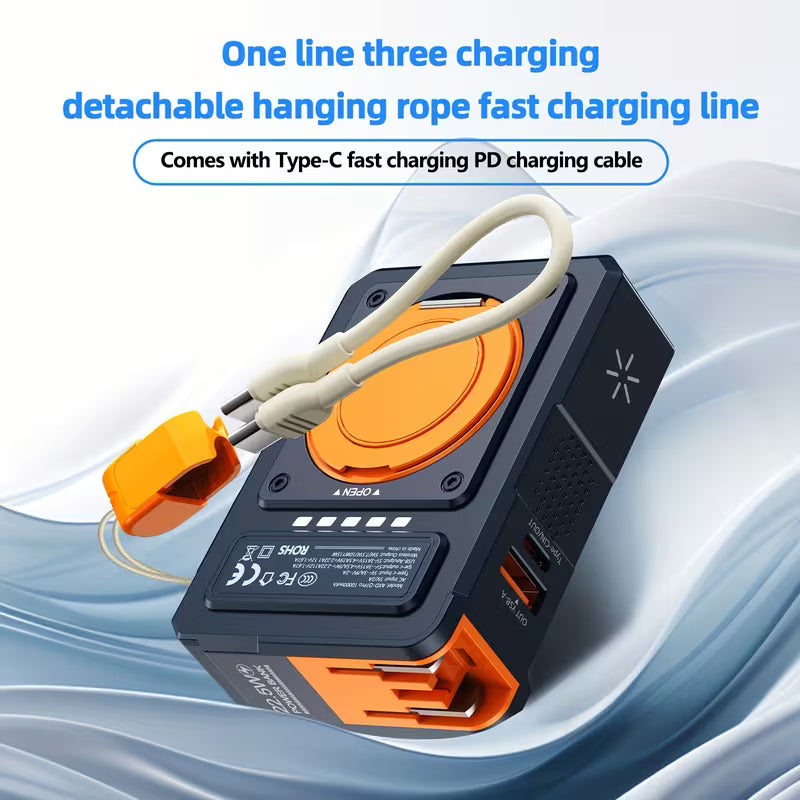 🔥 5-in-1 स्मार्ट AC प्लग पावर बैंक | 10000mAh | 22.5W फास्ट चार्ज | म्याग्नेटिक वायरलेस चार्ज | घुम्ने स्ट्यान्डसहित 🔥