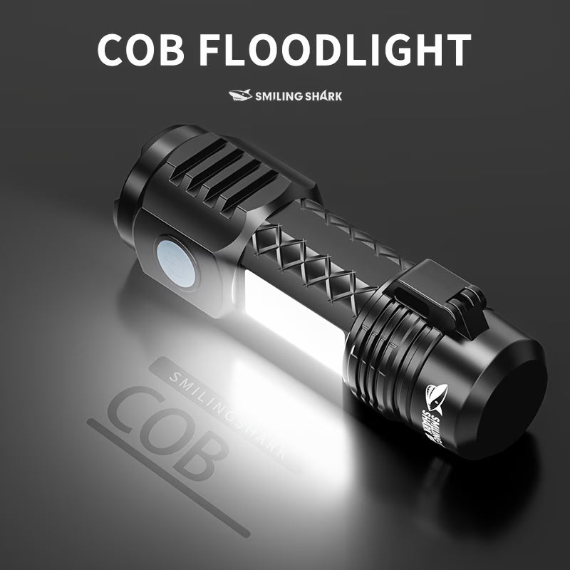 Smiling Shark 2-In-1 Flashlight, Rechargeable LED Work Light